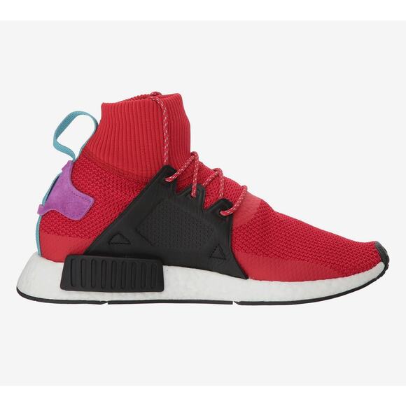 Adidas Men's NMD_XR1 Primeknit Sock Sneakers in Scarlet Red - Picture 3 of 15
